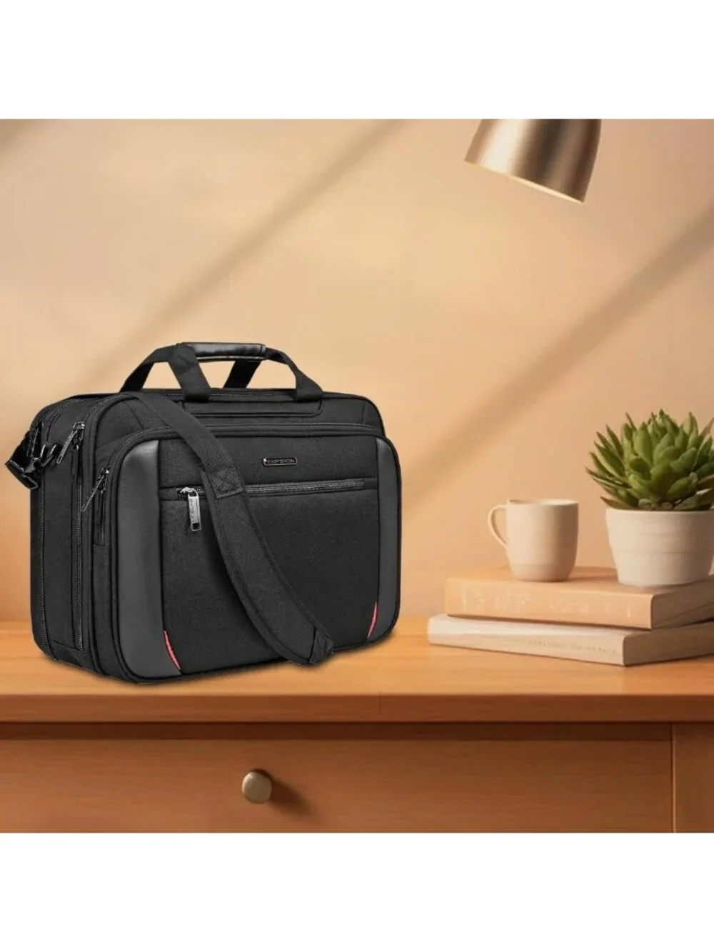 Expandable Water-Resistant Laptop Bag for 17.3” Devices - Stylish Messenger